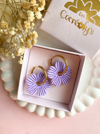 Pampilles ODINA lilas - boucles d’oreilles interchangeables