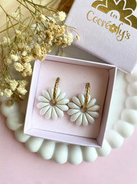 Pampilles APPOLINE blanc nacré ou bleu lagon nacré - boucles d’oreilles interchangeables