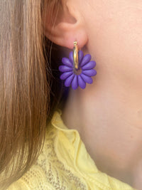 Pampilles APPOLINE violine ou cassis - boucles d’oreilles interchangeables
