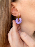 Pampilles MANOLA lilas ou beige - boucles d’oreilles interchangeables