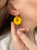 Pampilles BAHLIA jaune mangue ou vert tropical - boucles d’oreilles interchangeables