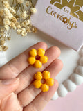 Pampilles THAÏS rose doux ou jaune soleil - boucles d’oreilles interchangeables