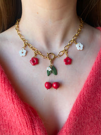 Collier MAUDE cerise - charm's interchangeables