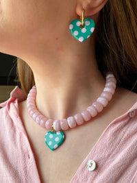 Charm's INAYA vert émeraude avec motif à pois rose doux - charm's interchangeables