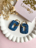 Pampilles ÉZIA effet Denim bleu foncé - boucles d’oreilles interchangeables