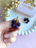 Pampilles THAÏS prune - boucles d’oreilles interchangeables