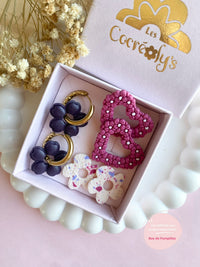 BOX COEUR FLEURI, Une box fleurie de 3 paires de Pampilles interchangeables