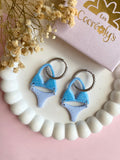 Pampilles BLOOM bikini bleu pailletés et pois - boucles d’oreilles interchangeables