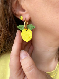 Pampilles citron JUDY - boucles d’oreilles interchangeables