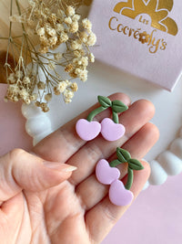 Pampilles cerise rose SERENA - boucles d’oreilles interchangeables