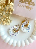 Pampilles SOËLLE motif fleuri mauve - boucles d’oreilles interchangeables