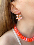 Pampilles TIARÉ réversibles couleurs pastels et orange fluo - boucles d’oreilles interchangeables