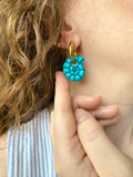 Pampilles MAÉ bleu lagon nacré - boucles d’oreilles interchangeables