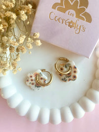 Pampilles LIZIE motif fleuri tournesol - boucles d’oreilles interchangeables
