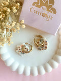 Pampilles LIZIE motif fleuri tournesol - boucles d’oreilles interchangeables