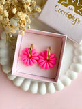 Pampilles APPOLINE rose fluo ou vert fluo - boucles d’oreilles interchangeables