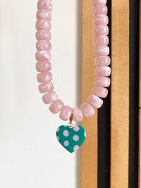 Charm's INAYA vert émeraude avec motif à pois rose doux - charm's interchangeables