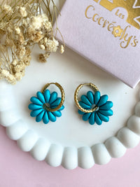 Pampilles APPOLINE blanc nacré ou bleu lagon nacré - boucles d’oreilles interchangeables