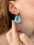 Pampilles AMBRE rose ou bleu PAILLETÉES - boucles d’oreilles interchangeables