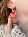 Pampilles JEANINE corail - boucles d’oreilles interchangeables