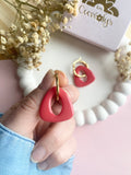 Pampilles AMBRE jaune citron, bois de rose ou marbré - boucles d’oreilles interchangeables