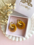 Pampilles AXELLE tournesol - boucles d’oreilles interchangeables
