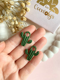 Pampilles ORIANA petit cactus simple ou avec fleur - boucles d’oreilles interchangeables