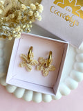 Pampilles TIARÉ beige doré ou corail - boucles d’oreilles interchangeables