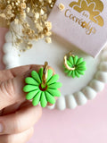 Pampilles APPOLINE rose fluo ou vert fluo - boucles d’oreilles interchangeables