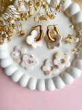 Pampilles FLORALIE réversibles fleuris pastels - boucles d’oreilles interchangeables