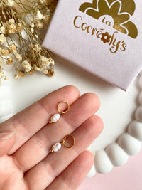 Pampilles PERLE D'EAU DOUCE - boucles d’oreilles interchangeable