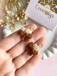 Pampilles DAKOTA chapeau cowgirl rose ou marron - boucles d’oreilles interchangeables