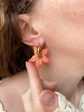 Pampilles DAPHNÉ étoile de mer réversibles couleur corail et doré - boucles d’oreilles interchangeables