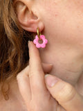 Pampilles MARIETTE rose ou bleu PAILLETÉES - boucles d’oreilles interchangeables