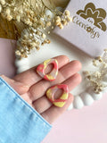 Pampilles AMBRE jaune citron, bois de rose ou marbré - boucles d’oreilles interchangeables