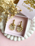 Pampilles MAÉ blanc doré - boucles d’oreilles interchangeables