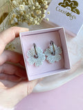 Pampilles ODINA framboise, mandarine ou blanc éclats argentés - boucles d’oreilles interchangeables