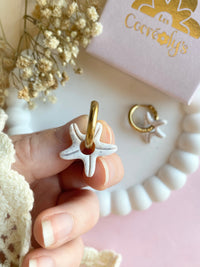Pampilles MONA petite étoile de mer réversibles couleur coquillage ou pêche - boucles d’oreilles interchangeables