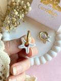 Pampilles MONA petite étoile de mer réversibles couleur coquillage ou pêche - boucles d’oreilles interchangeables