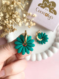 Pampilles APPOLINE framboise ou vert émeraude - boucles d’oreilles interchangeables
