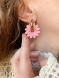 Pampilles BAHLIA pêche ou corail - boucles d’oreilles interchangeables