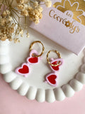 Pampilles TESSA lunette de soleil rose rouge - boucles d’oreilles interchangeables