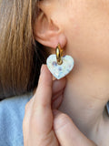 Pampilles INAYA réversibles fleurie mauve - boucles d’oreilles interchangeables