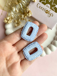 Pampilles ÉZIA effet Denim bleu clair - boucles d’oreilles interchangeables