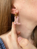 Pampilles SIERRA santiag rose poudré doré - boucles d’oreilles interchangeables