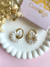 Pampilles APPOLINE blanc nacré ou bleu lagon nacré - boucles d’oreilles interchangeables