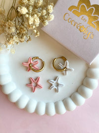 Pampilles MONA petite étoile de mer réversibles couleur coquillage ou pêche - boucles d’oreilles interchangeables