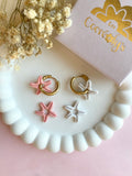 Pampilles MONA petite étoile de mer réversibles couleur coquillage ou pêche - boucles d’oreilles interchangeables