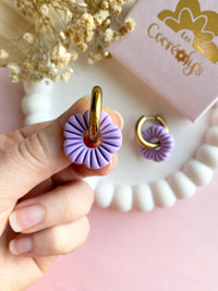 Pampilles MANOLA lilas ou beige - boucles d’oreilles interchangeables