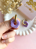 Pampilles MANOLA lilas ou beige - boucles d’oreilles interchangeables
